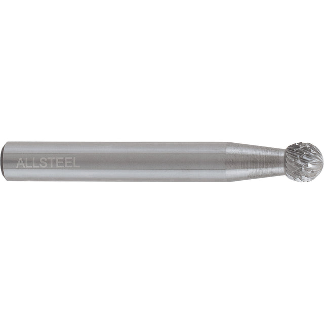 AllSteel™ Ball Shape Carbide Burr, SD-3, 3/8" Dia., 1/4" Shank, 5/16" Depth of Cut