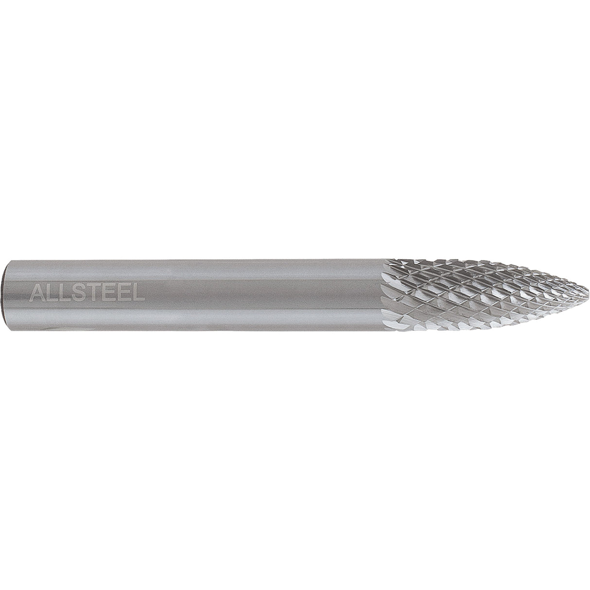AllSteel™ Tapered Shape Carbide Burr, SG-1, 1/4" Dia., 1/4" Shank, 5/8" Depth of Cut