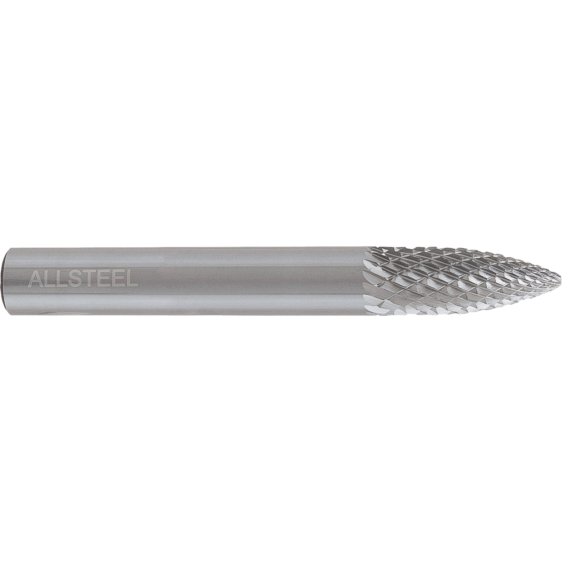 AllSteel™ Tapered Shape Carbide Burr, SG-5, 1/2" Dia., 1/4" Shank, 1" Depth of Cut