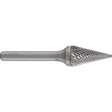 AllSteel™ Conical Shape Carbide Burr, SM-5, 1/2" Dia., 1/4" Shank, 7/8" Depth of Cut