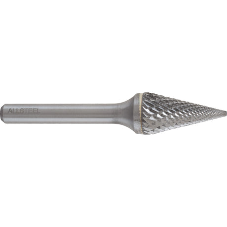 AllSteel™ Conical Shape Carbide Burr, SM-5, 1/2" Dia., 1/4" Shank, 7/8" Depth of Cut
