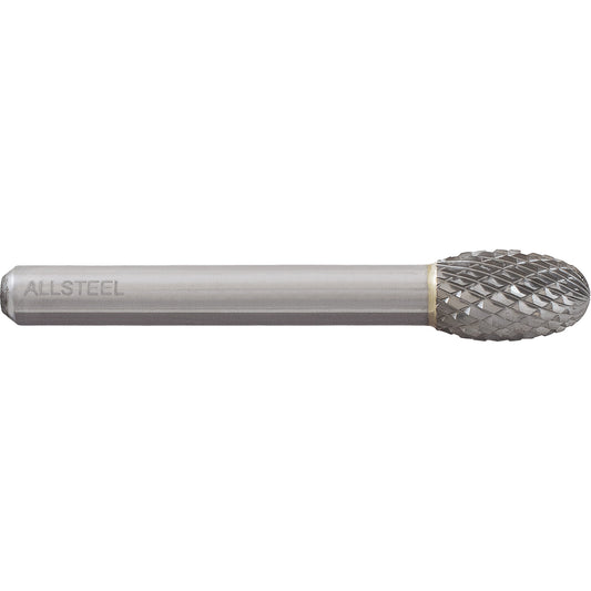 AllSteel™ Egg Shape Carbide Burr, SE-5, 1/2" Dia., 1/4" Shank, 7/8" Depth of Cut