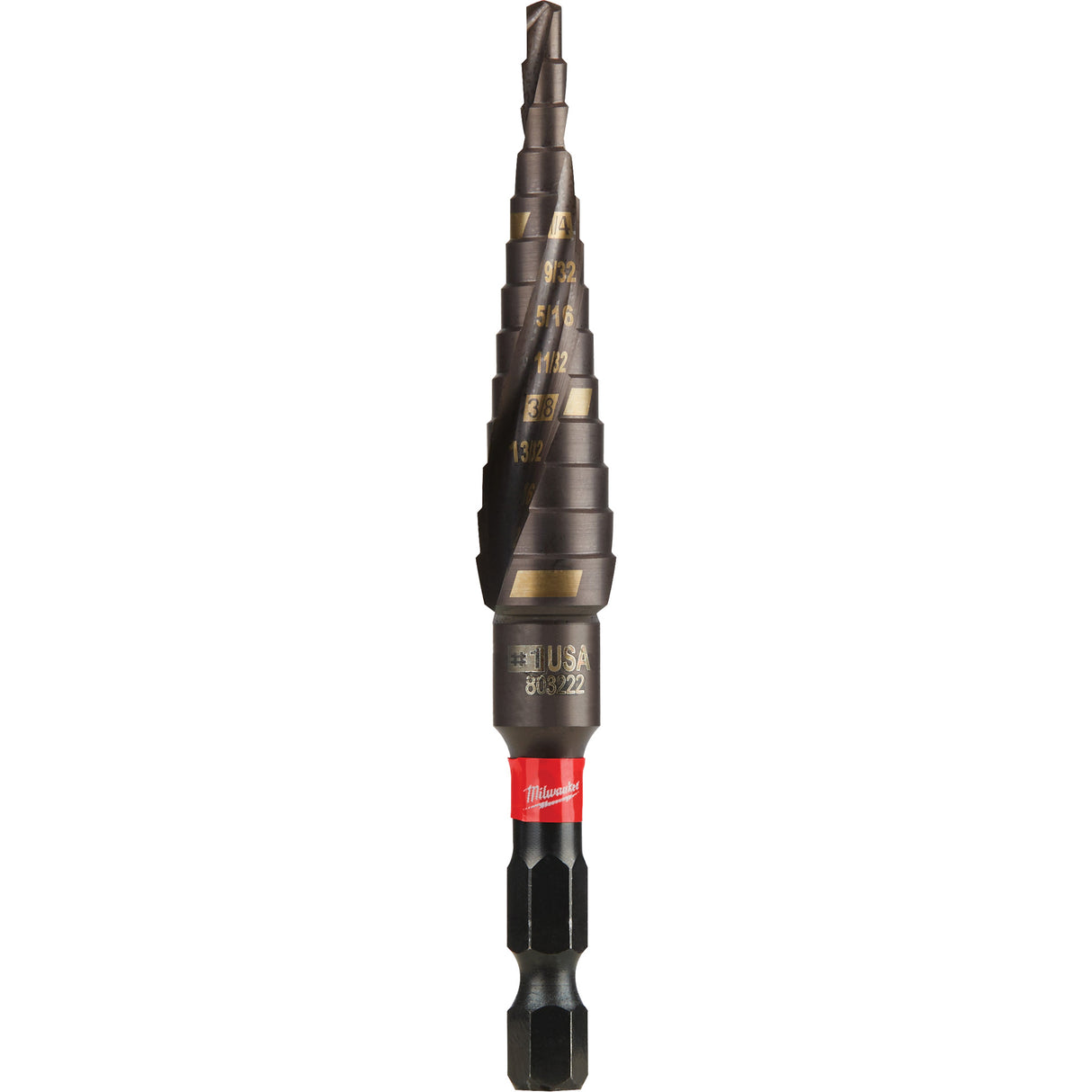 #1 Shockwave™ Impact Duty™ Step Drill Bit, 1/2" - 1-1/8" , 1/32" Increments, Titanium