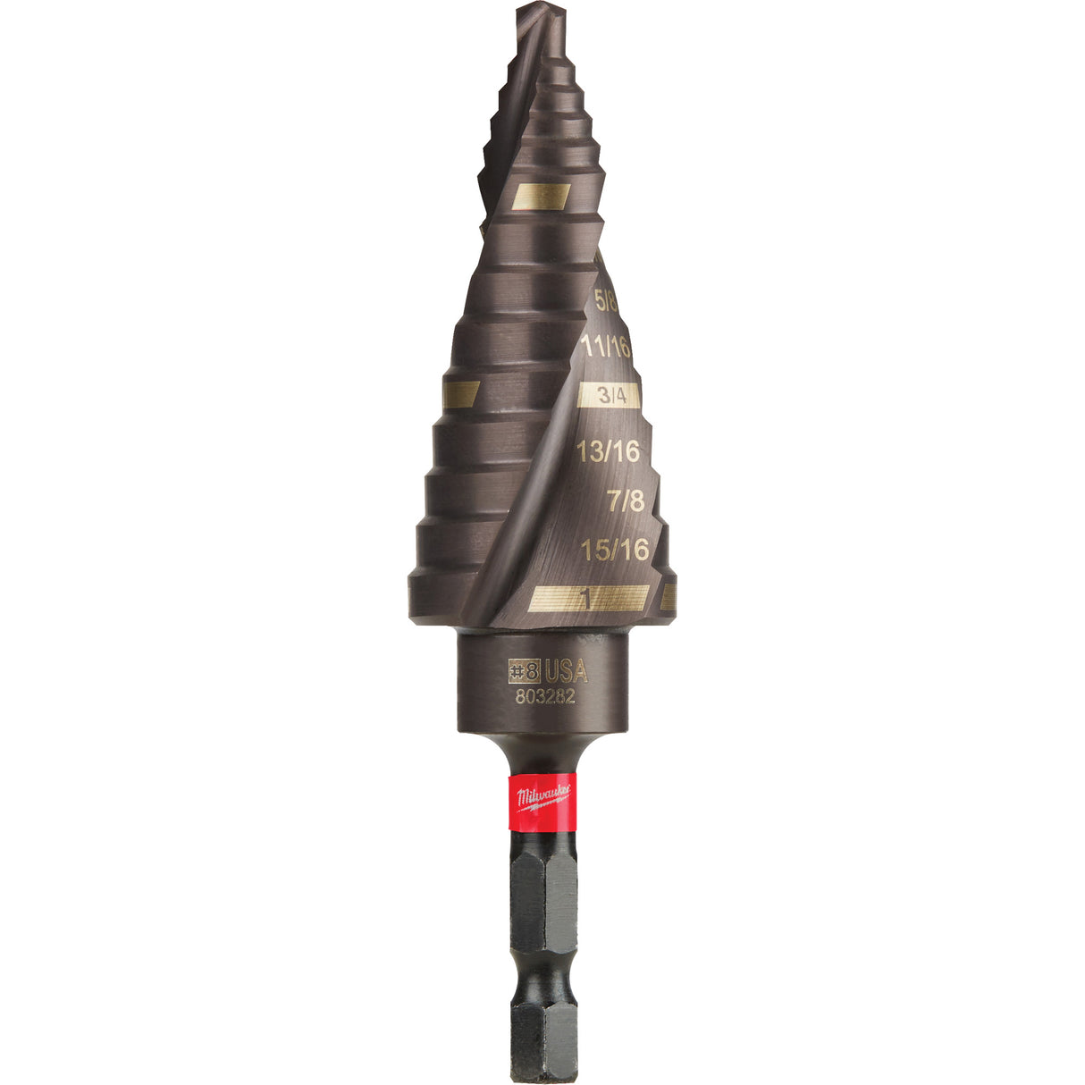 #8 Shockwave™ Impact Duty™ Step Drill Bit, 1/2" - 1" , 1/16" Increments, Titanium