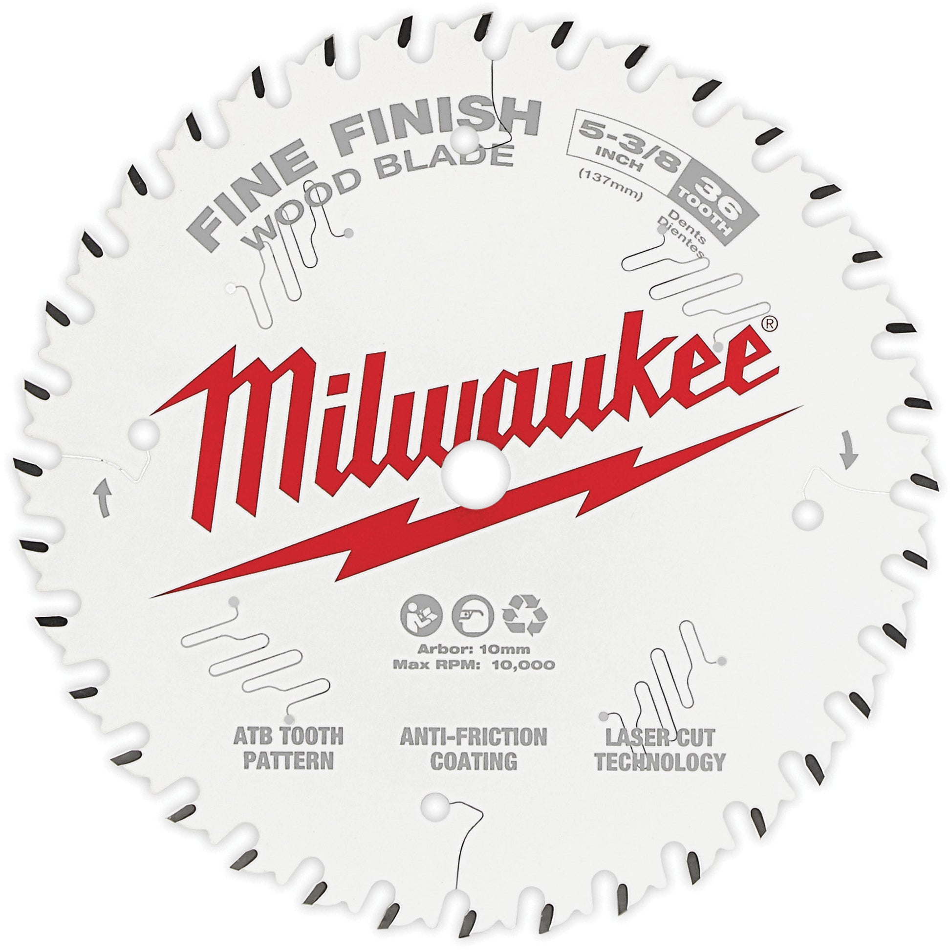 Fine Finish Circular Saw Blade, 5-3/8", 36 Teeth, Wood Use
