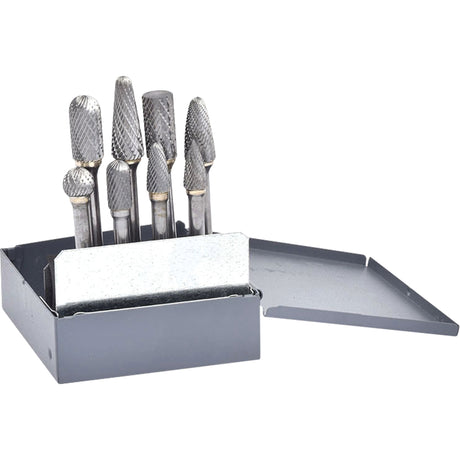 Double Cut Carbide Burr Set, 8 Pieces