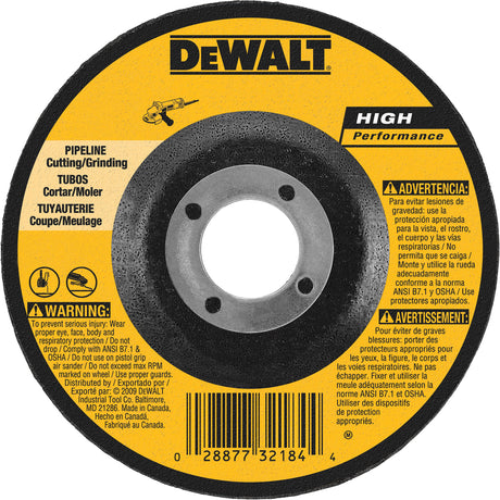 High Performance Pipeline Wheel, 5" x 1/8", 7/8" Arbor, Aluminum Oxide, Type 27