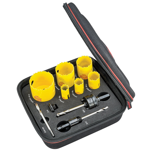 Plumber's Deep Cut Hole Saw Kit, 10 Pieces