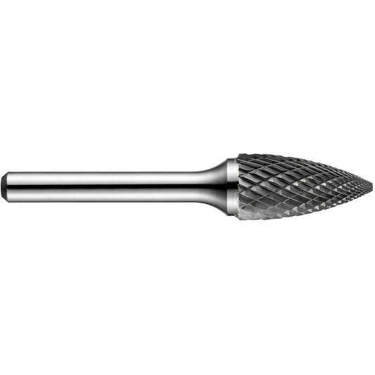 Pointed Tree Rotary Burr, SG-50DC, 1/2" Dia., 1/4" Shank, 1" Depth of Cut