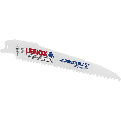 Reciprocating Wood Saw Blade, Bi-Metal, 6 TPI, 6" L x 3/4" W