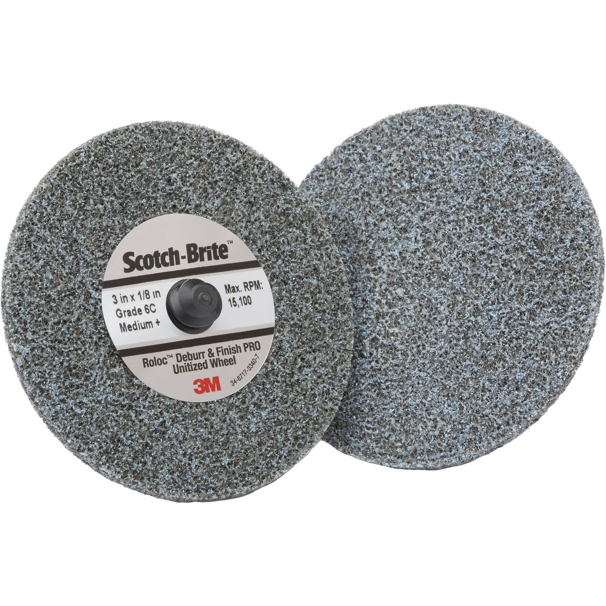 Roloc™ Deburr & Finish Pro TR Unitized Wheel, 2" x 1/4", Medium Grit, Ceramic