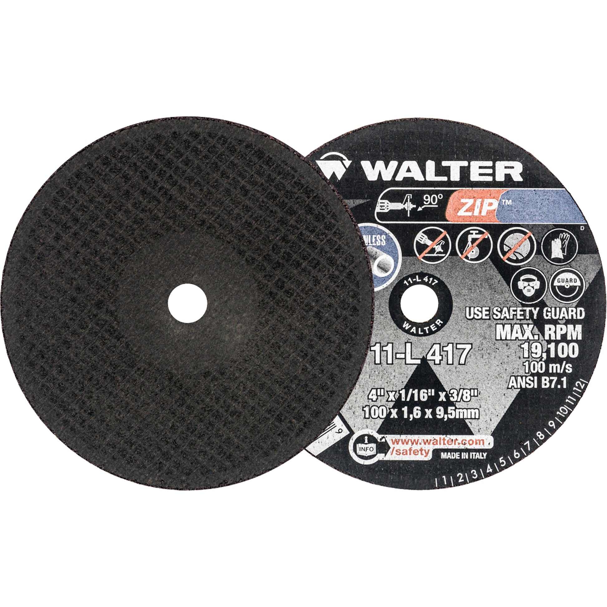 Zip™ Cut-Off Wheel, 4" x 1/16", 3/8" Arbor, Type 1, 19100 RPM