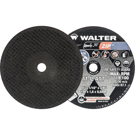 Zip™ Cut-Off Wheel, 4" x 1/16", 3/8" Arbor, Type 1, 19100 RPM