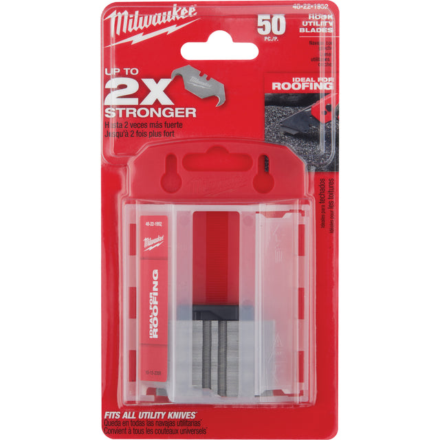 Hook Utility Knife Blades with Dispenser, Single Style