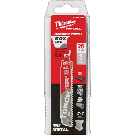 Sawzall® Torch™ Blade, Carbide, 7 TPI, 6" L x 1" W