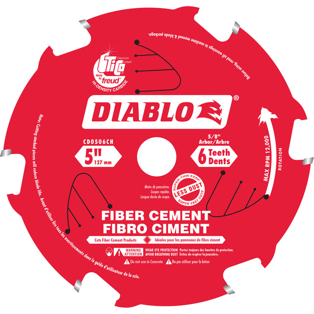 Carbide Tipped Circular Saw Blade, 5", 6 Teeth, Cement Use