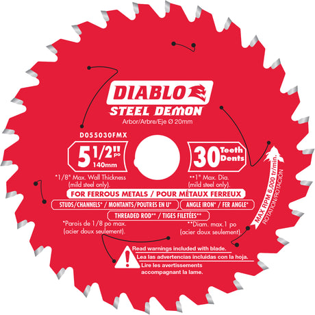Steel Demon™ Circular Saw Blade, 5-1/2", 30 Teeth, Metal Use