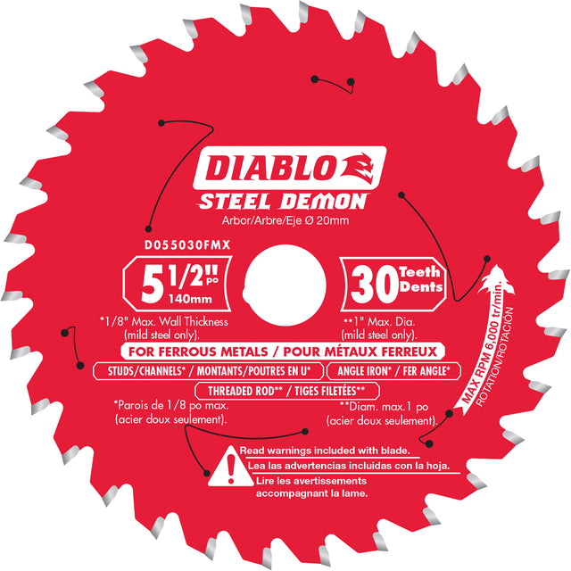 Steel Demon™ Circular Saw Blade, 5-1/2", 30 Teeth, Metal Use