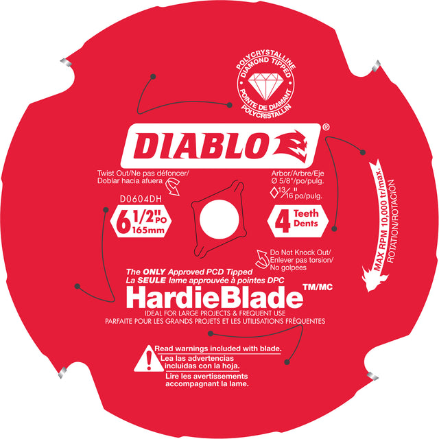 HardieBlade™ Circular Saw Blade, 6-1/2", 4 Teeth, Cement Use