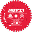 Finish Trim Circular Saw Blade, 6-1/2", 40 Teeth, Laminate/Wood Use