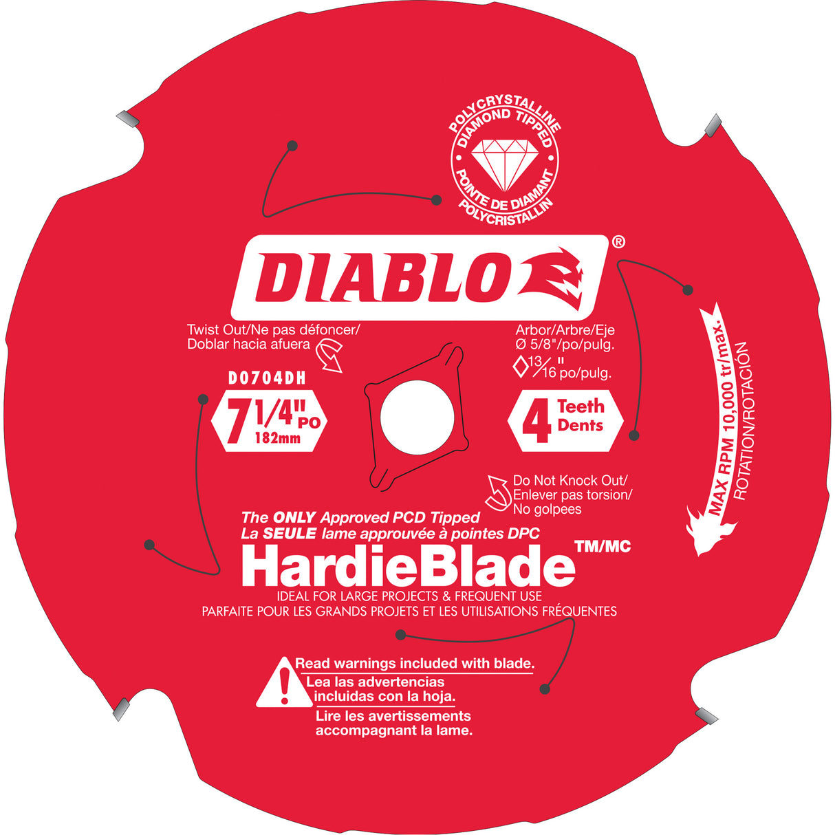HardieBlade™ Circular Saw Blade, 7-1/4", 4 Teeth, Cement Use