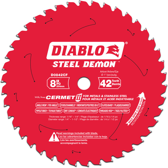 Steel Demon™ Cermet II Circular Saw Blade, 8", 42 Teeth, Metal Use