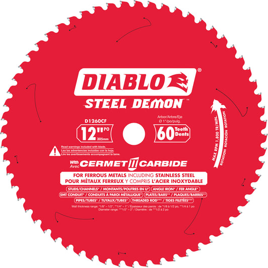 Steel Demon™ Cermet II Circular Saw Blade, 12", 60 Teeth, Metal Use