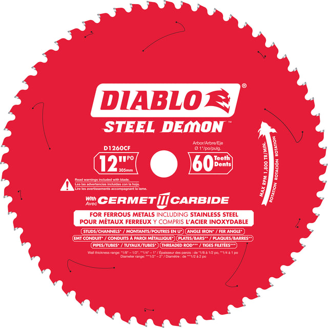 Steel Demon™ Cermet II Circular Saw Blade, 12", 60 Teeth, Metal Use