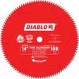 Thin Aluminum Cutting Circular Saw Blade, 14", 108 Teeth, Plastic/Fibreglass/Non-Ferrous Use