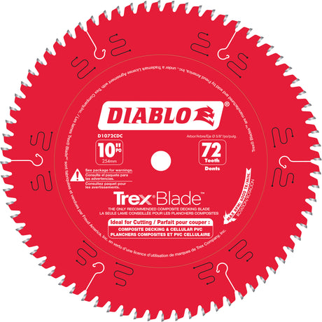 Trex® Blade™ Cutting Saw Blade, 10", 72 Teeth, Plastic/Composite Decking Use
