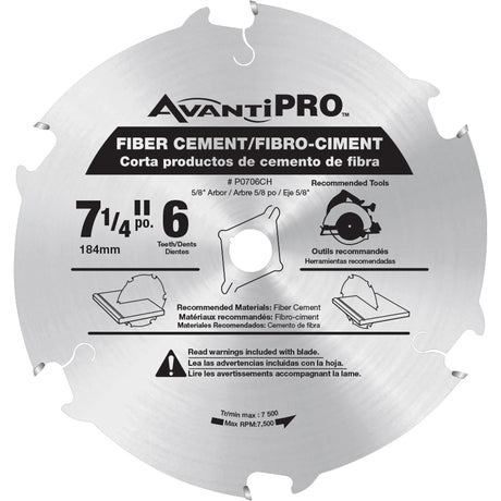 AvantiPro™ Cutting Saw Blade, 7-1/4", 6 Teeth, Fibre Cement Use