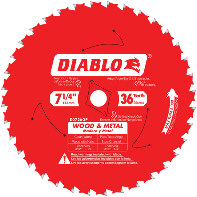 Steel Demon™ Cermet II Saw Blade, 7-1/4", 36 Teeth, Metal Use