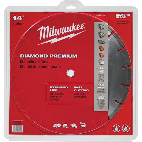 Premium Segmented Diamond Circular Saw Blade, 14"