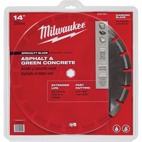 Circular Saw Blade, 14", Asphalt/Green Concrete Use