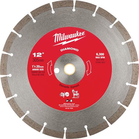 Segmented Diamond Circular Saw Blade, 12", Concrete Use
