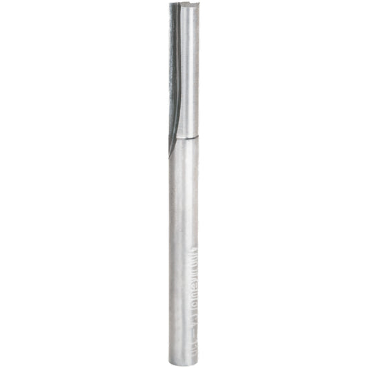 Double Flute Straight Router Bit, 1/4" Dia., 1" H, 2-7/8" L, 1/4" Shank