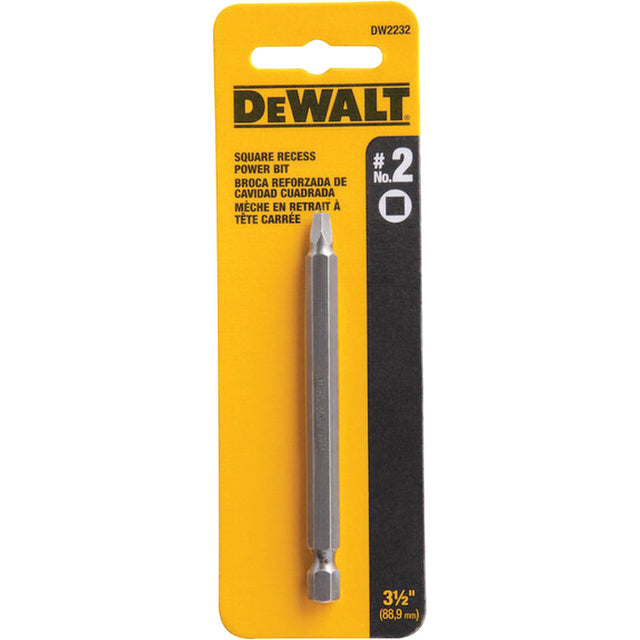 Power Bit, Square, #2 Tip, 3-1/2" Drive Size, 3-3/5" Length