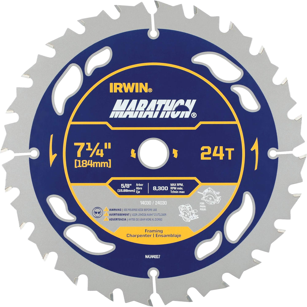 Marathon® Circular Saw Blade, 7-1/4", 24 Teeth