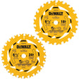 Circular Saw Blade Combo Pack, 6-1/2", 24/18 Teeth, Wood Use