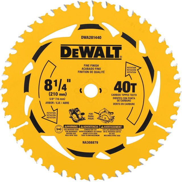 Cross Cutting Circular Saw Blade, 8-1/4", 40 Teeth, Wood Use