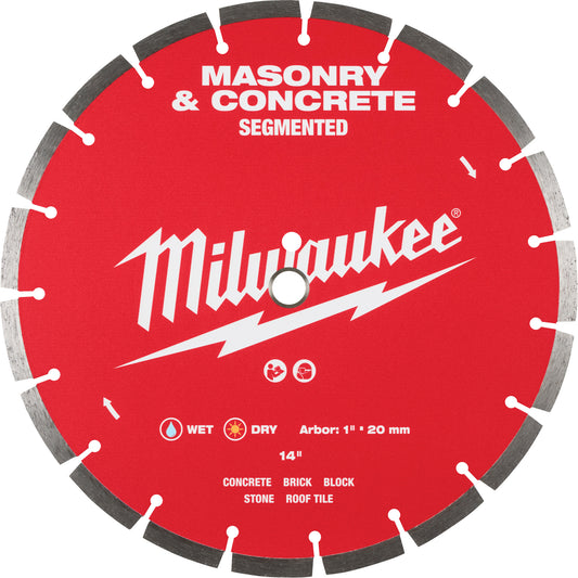Segmented Masonry & Concrete Diamond Blade, 14", Stone/Concrete/Brick/Tile Use