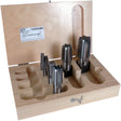6-Piece 3180 1/8" - 1" NPT Tapered Pipe Tap Set, Straight, High Speed Steel