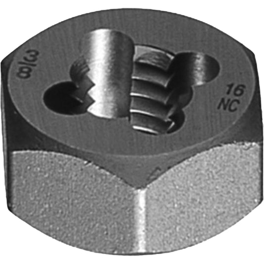 0660 Taper Pipe Hexagon Rethreading Die, 2.375" Dia., 1"-11.5 Thread, Carbon Steel