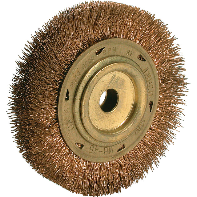 Power Tool Crimped Wire Wheel Brush, 6" Dia., 5/8" Arbor