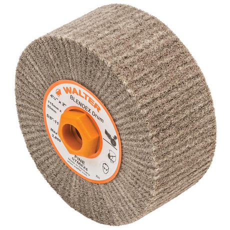 Blendex™ Surface Conditioning Drum, 4-1/2" Dia. x 2" W, 5/8"-11 Arbor, Fine Grit