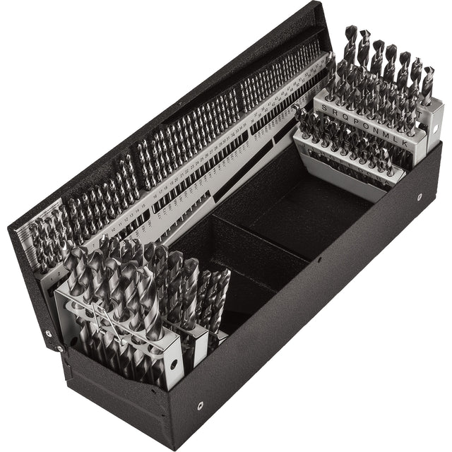 Jobber Length Combination Drill Bit Set, 114 Pieces, High Speed Steel