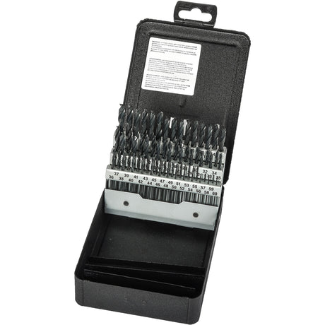 Stub Length Drill Bit Set, 60 Pieces, High Speed Steel