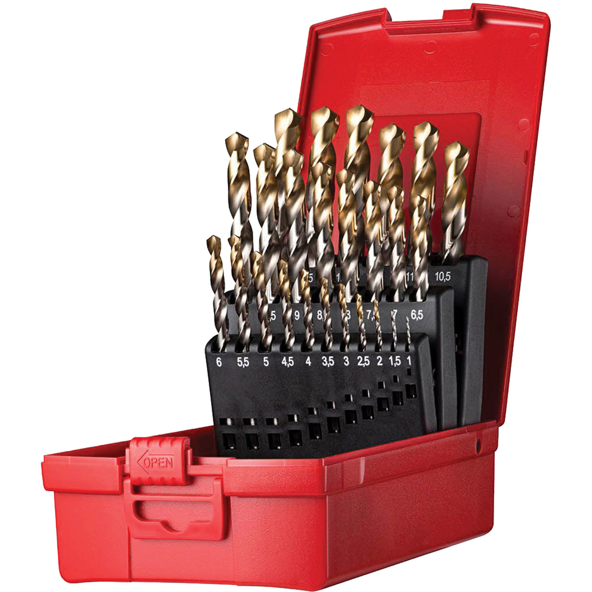 Jobber Length Drill Bit Set, 25 Pieces, High Speed Steel