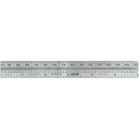 Economy Precision Flexible Ruler, 6" L, Steel