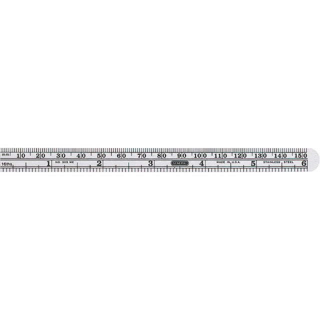 Economy Precision Flexible Ruler, 6-1/2" L, Steel
